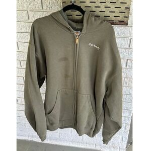 Vintage 00s Y2K Carhartt K122 MOS Full-Zip Moss Green Hoodie XL Sweatshirt